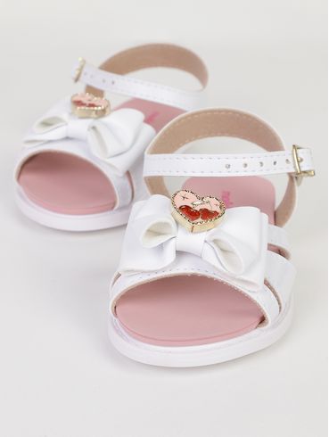Sandália Laço Molekinha Infantil Para Menina - BRANCO