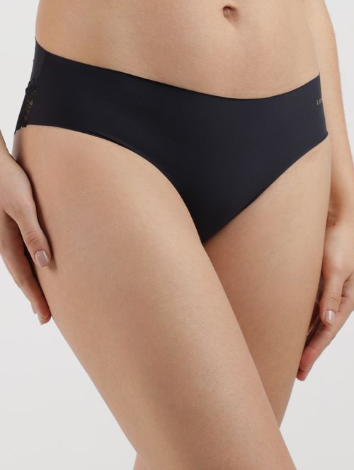 Calcinha Biquíni  Laser Detalhe Em Renda Feminina PRETO