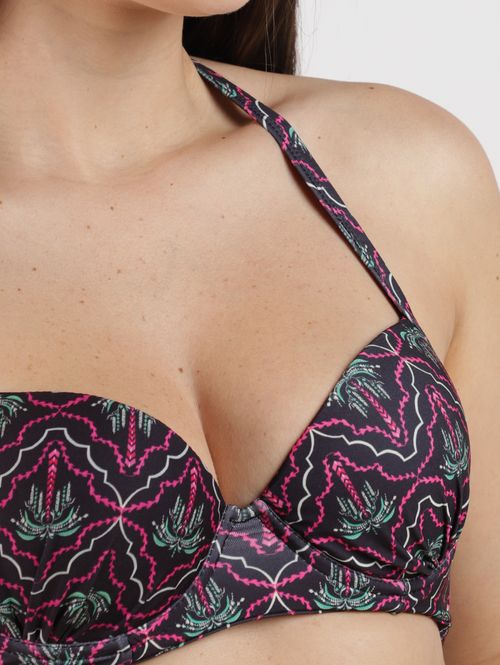 Biquíni Top Com Franzido Feminino MULTICOLORIDO