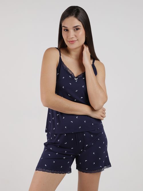 Short Doll Com Renda Feminino MARINHO