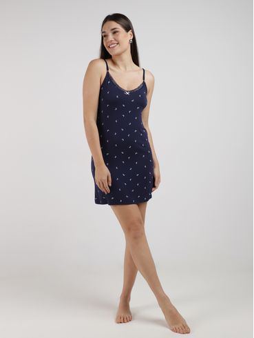 Camisola Com Renda Feminino MARINHO