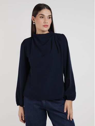 Blusa Manga Longa Autentique Feminina MARINHO