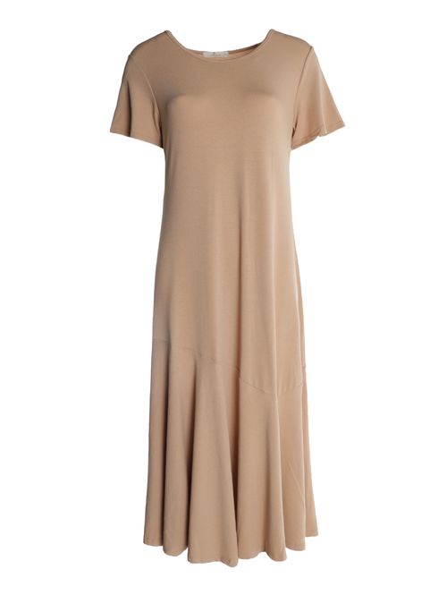 Vestido Crepe Com Fenda Cativa Feminino AREIA