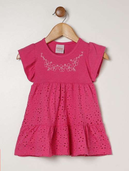 Vestido Cotton Infantil Para Bebê - PINK