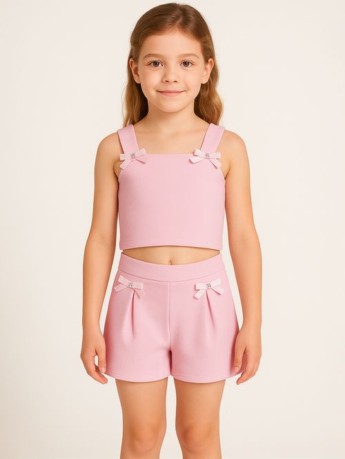 Conjunto Curto Infantil Para Menina - ROSA