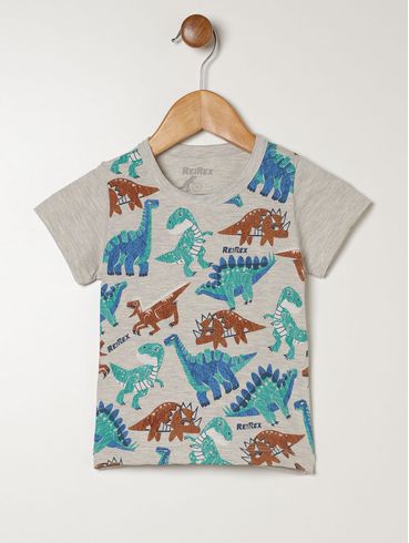 Conjunto Curto Dino Infantil Para Bebê - MESCLA