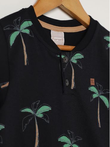 Camiseta Manga Curta Infantil Para Menino - PRETO
