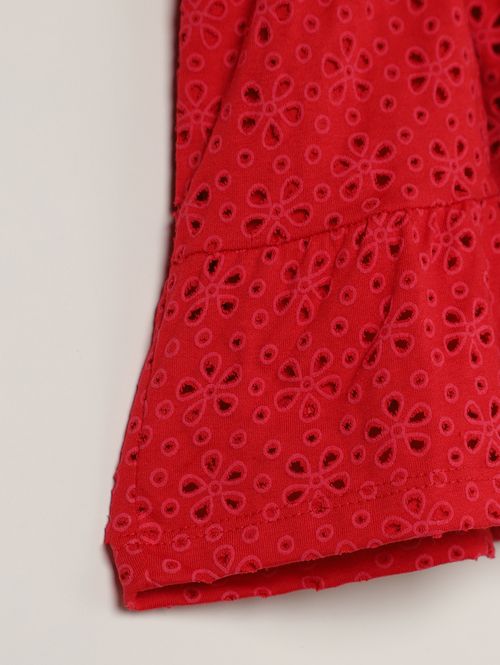 Vestido Cotton Infantil Para Bebê - VERMELHO