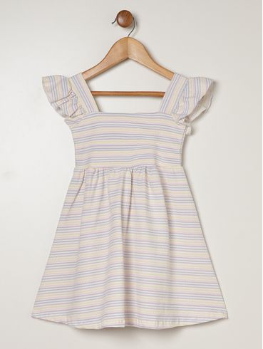 Vestido Listrado Infantil Para Menina - LILAS