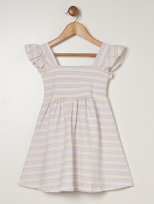 Vestido Listrado Infantil Para Menina - LILAS