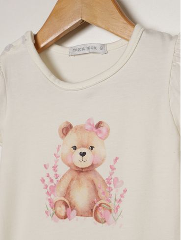 Conjunto Curto Cotton Infantil Para Bebê - OFF WHITE