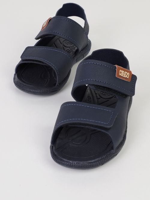 Sandália Casual Tic Tac Klin Infantil Para Menino- MARINHO/CARAMELO
