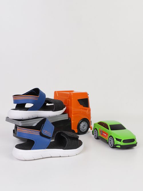 Sandália Toys Brinde Kidy Infantil Para Menino - PRETO/AZUL