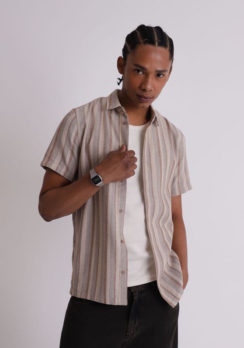 Camisa listrada texturizada