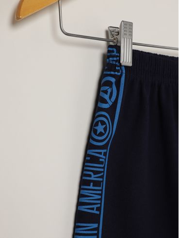 Conjunto Curto Avengers Infantil Para Menino - AZUL