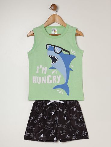 Conjunto Curto Infantil Para Menino - VERDE
