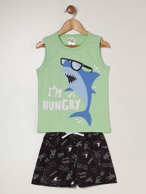 Conjunto Curto Infantil Para Menino - VERDE