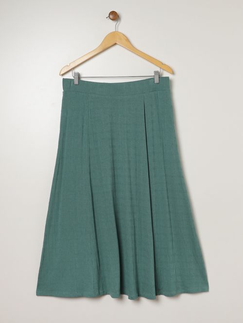 Saia Malha Evasê Autentique Plus Size Feminina VERDE