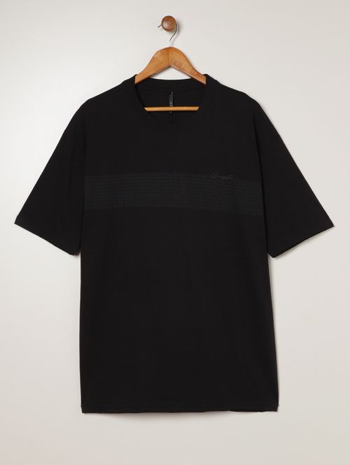 Camiseta Manga Curta Gangster Plus Size Masculina PRETO