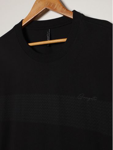 Camiseta Manga Curta Gangster Plus Size Masculina PRETO