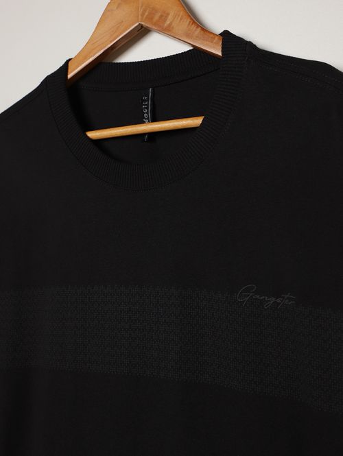 Camiseta Manga Curta Gangster Plus Size Masculina PRETO