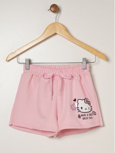 Short Moletinho Hello Kitty Juvenil Para Menina - ROSA