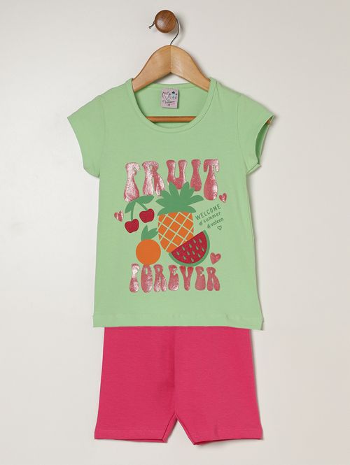 Conjunto Curto Infantil Para Menina - VERDE
