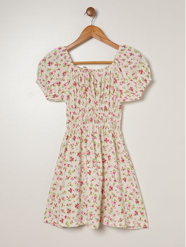 Vestido Anarruga Juvenil Para Menina - ROSA