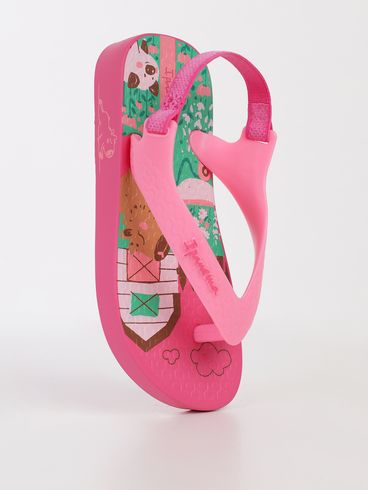 Chinelo Baby Capivara Infantil Para Bebê Menina - ROSA/VERDE
