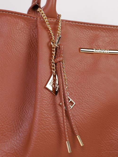 Bolsa Com Bolso Interno Rafitthy Feminina MARROM