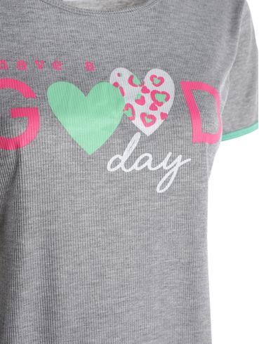 Pijama Curto Canelado Feminino MESCLA