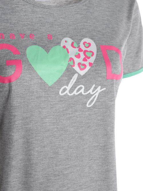 Pijama Curto Canelado Feminino MESCLA