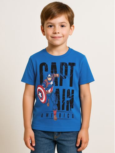 Camiseta Avengers Infantil Para Menino - AZUL