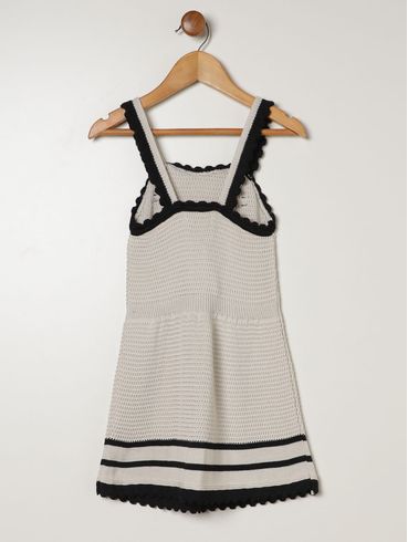 Vestido Tricot Infantil Para Menina - BEGE