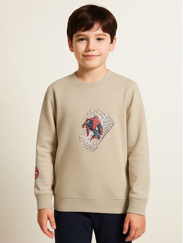 Moletom Spider Man Juvenil Para Menino - CAQUI