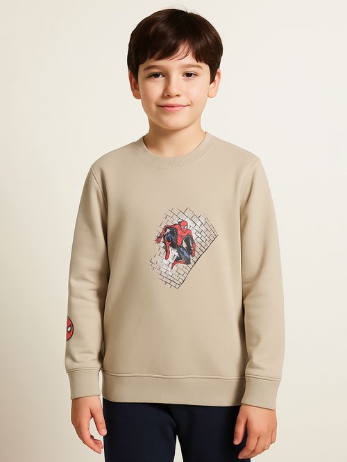 Moletom Spider Man Juvenil Para Menino - CAQUI