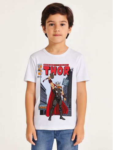 Camiseta Avengers  Infantil Para Menino - BRANCO