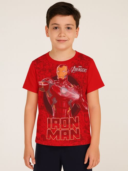 Camiseta Avengers Infantil Para Menino - VERMELHO