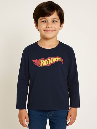 Camiseta Manga Longa Infantil Para Menino - MARINHO