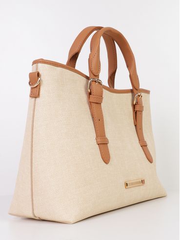 Bolsa Alça Transversal Rafitthy Feminina CARAMELO/NATURAL