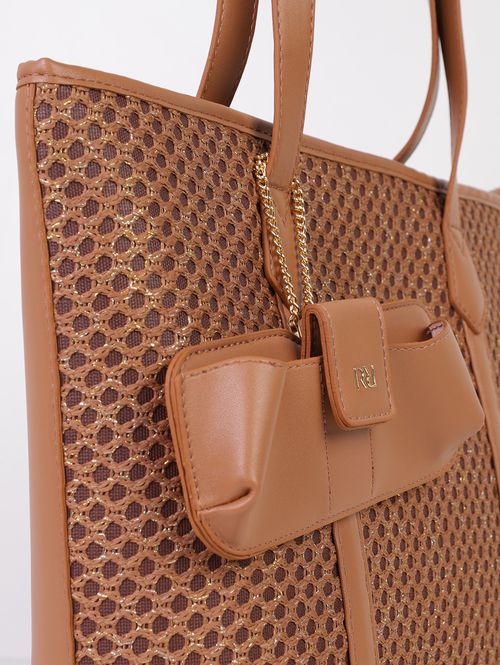 Bolsa Tote Com Porta Óculos Rafitthy Feminina CARAMELO