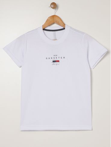 Camiseta Manga Curta Juvenil Para Menino BRANCO
