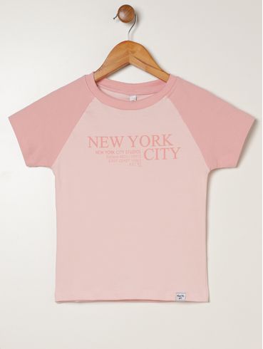 Blusa Cotton Manga Curta Juvenil Para Menina - ROSA