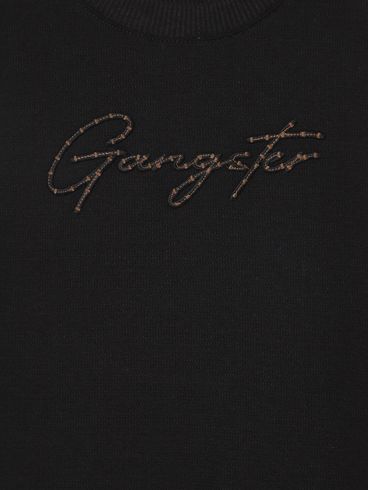 Camiseta Manga Curta Gangster Juvenil Para Menino PRETO