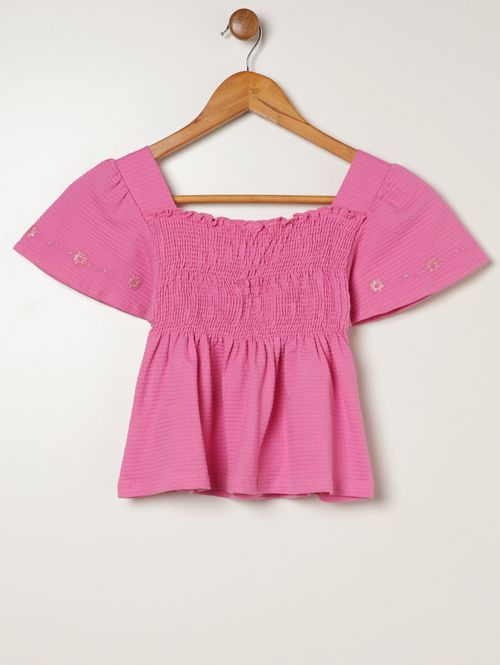 Blusa Ciganinha Lastex Juvenil Para Menina - ROSA