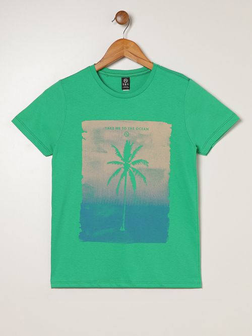 Camiseta Manga Curta Juvenil Para Menino - VERDE