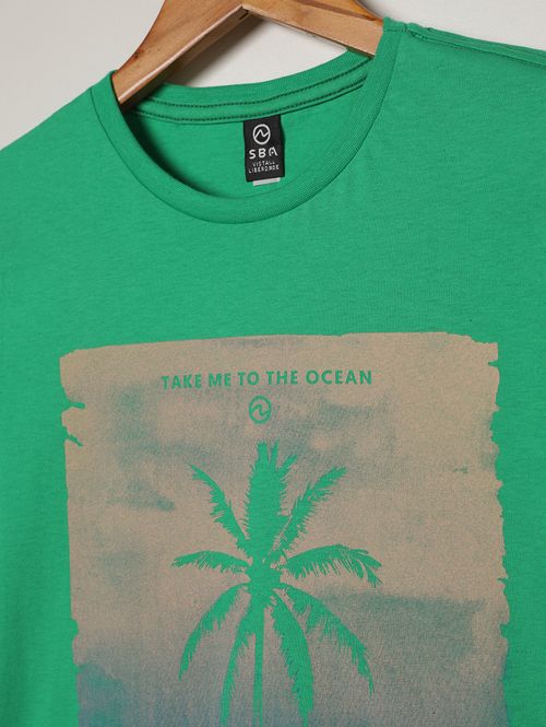 Camiseta Manga Curta Juvenil Para Menino - VERDE