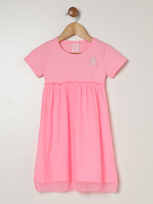 Vestido Tule Infantil Para Menina - ROSA