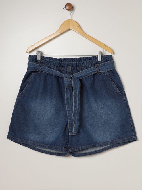 Short Jeans Clochard Plus Size Feminina AZUL
