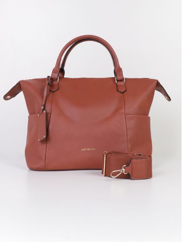 Bolsa Baú Bolso Lateral Feminina CARAMELO